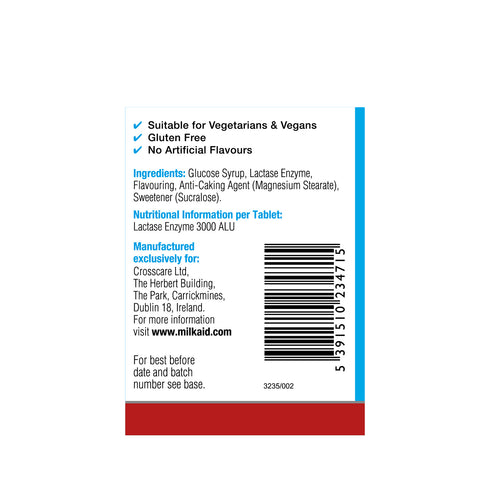 Milkaid Lactase Enzyme Tablets 120's
